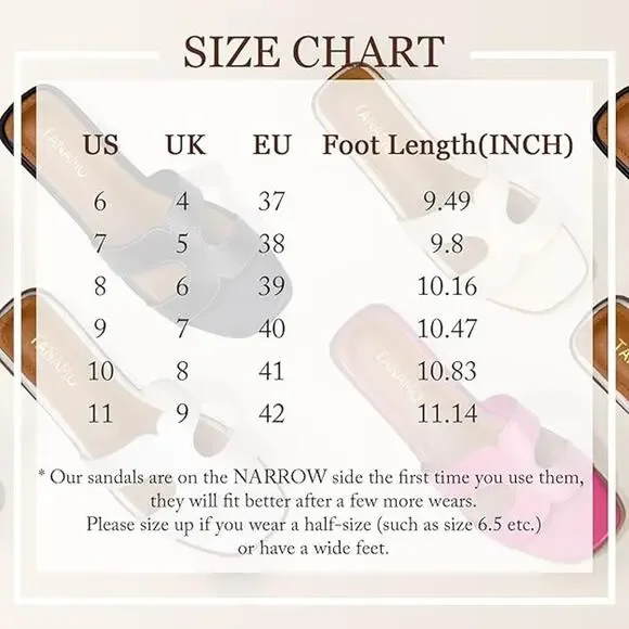 Tanamo Women's Sandals Girls Slides Narrow Dressy Flat Square Open Toe Pink SZ 7 - Picture 5 of 6